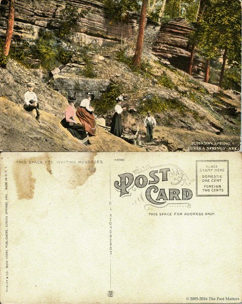 Johnson Spring in Eureka Springs, Arkansas about 1907
